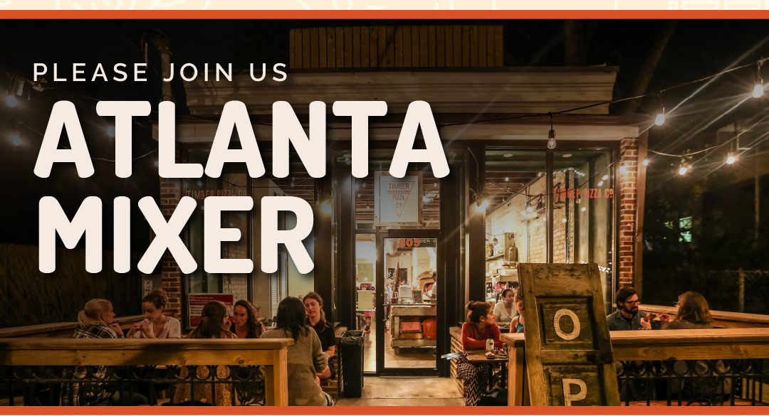 Timber Pizza Co Atlanta Mixer — restaurant patio invite visual